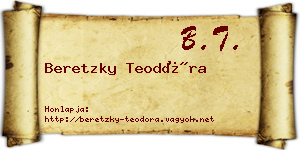 Beretzky Teodóra névjegykártya